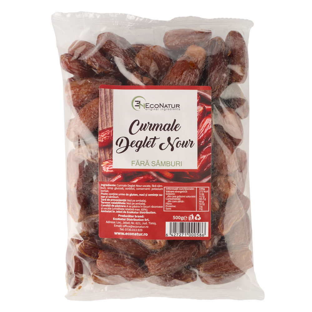 Curamale fara samburi Deglet Nour, 500 g, Econatur