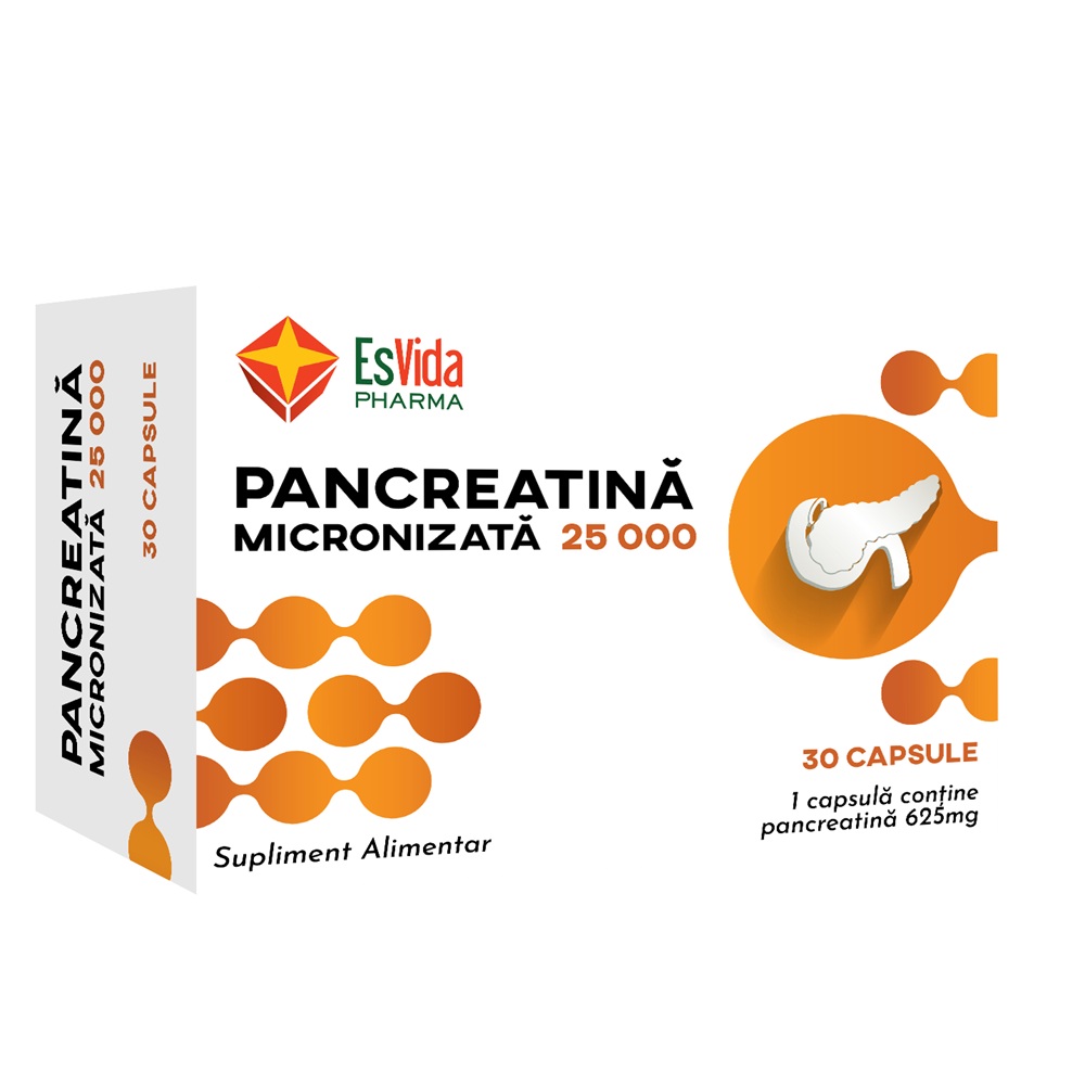 Pancreatina Micronizata, 25000, 30 capsule, Esvida Pharma