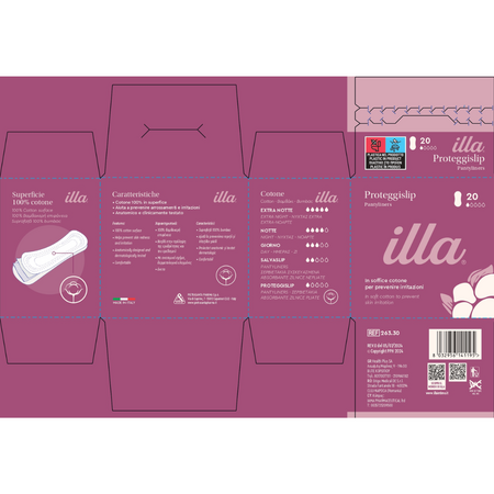 Absorbante bumbac zilnice, 1 picătură Illa, 20 bucati, Pietrasanta Pharma 632834