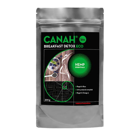 Fibre din seminte de canepa eco Breakfast Detox, 300 g, Canah