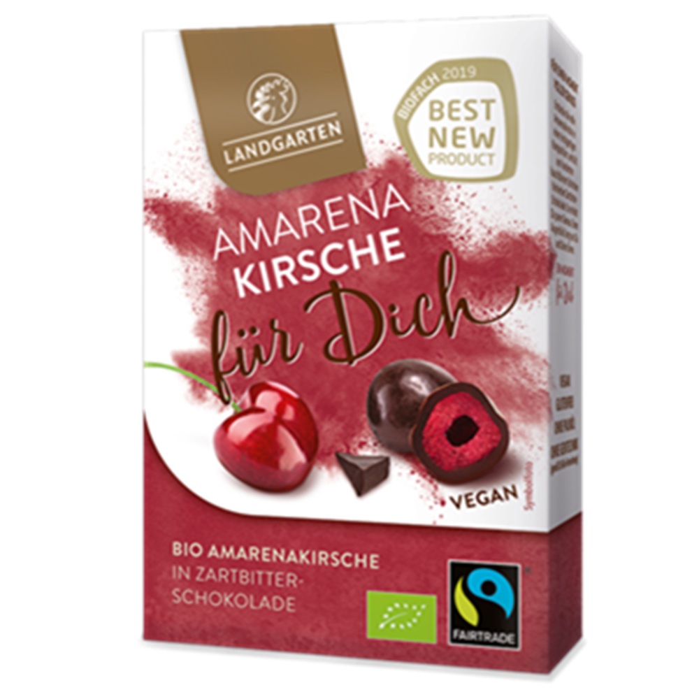 Cirese in ciocolata neagra Bio, 90 g, Landgarten