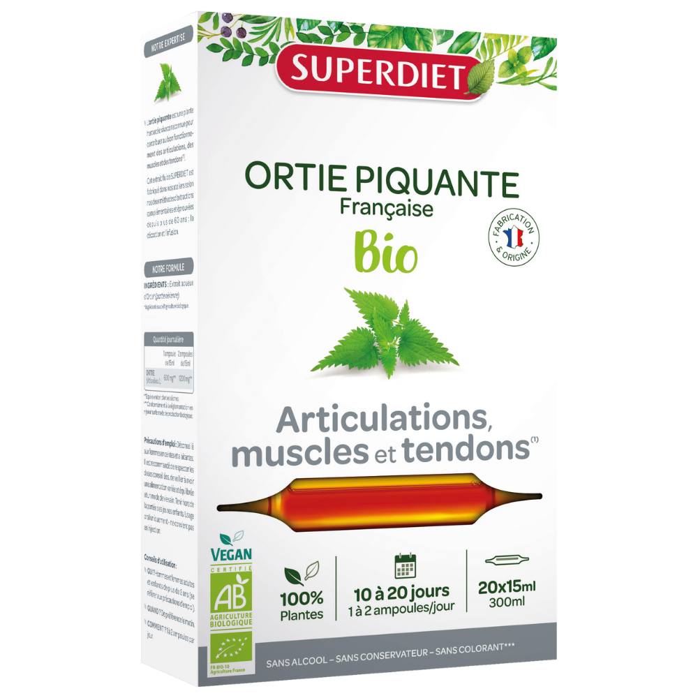 Urzica bio, 20 fiole x 15 ml, SuperDiet