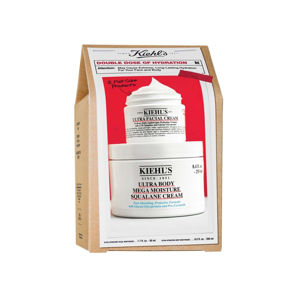 Set Crema hidratanta pentru toate tipurile de ten Ultra Facial Cream 50 ml + Crema ultra hidratanta pentru corp cu squalane 250 ml, Kiehl's