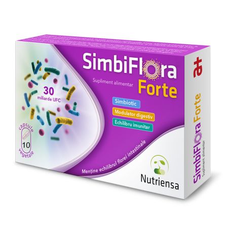 SimbiFlora Forte, 10 capsule vegetale, Antibiotice SA