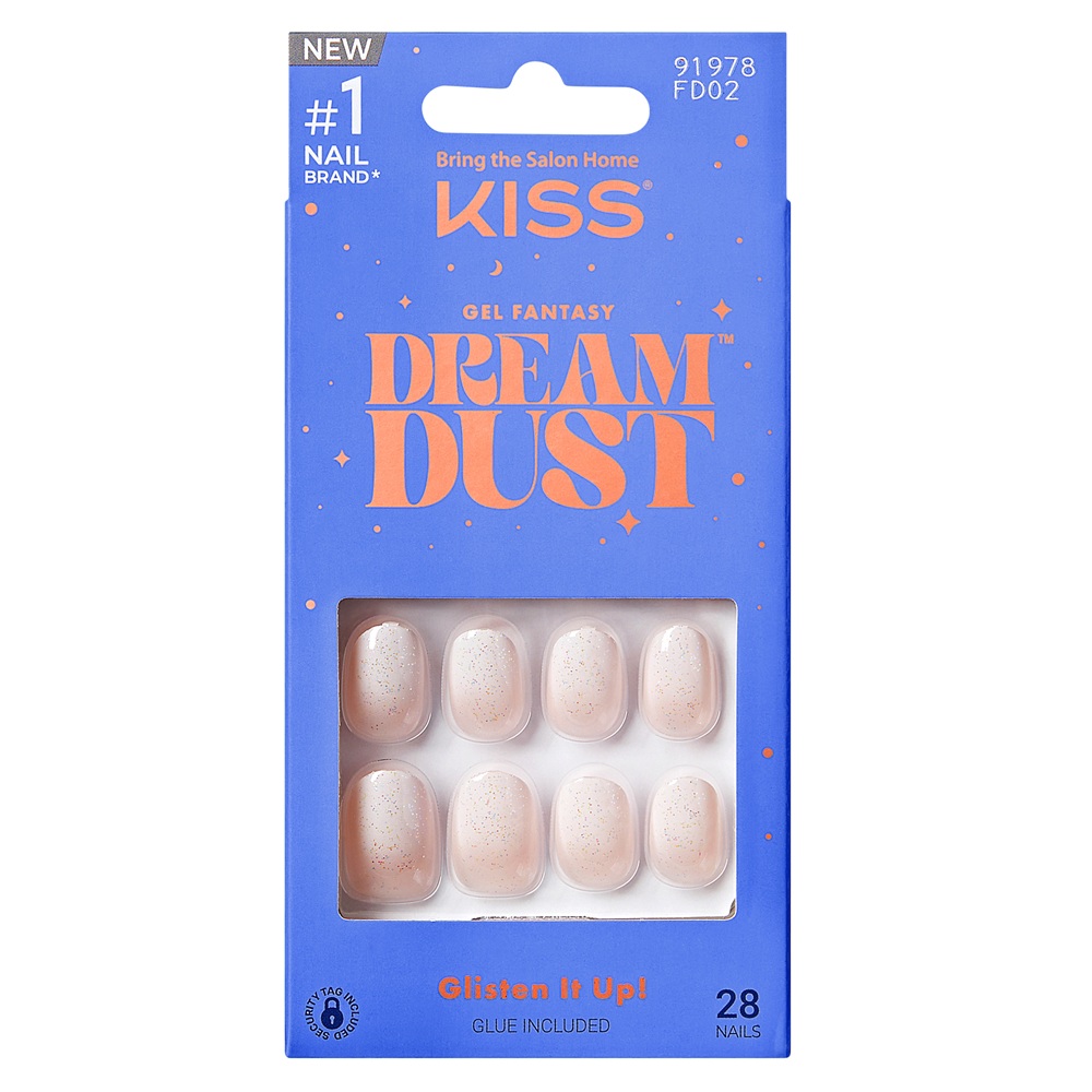 Unghii false Silver Spoon Short Gel Fantasy Dreamdust, 28 bucati, Kiss