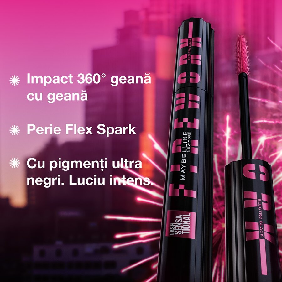Mascara Electro Black New York Firework, 10 ml, Maybelline : Farmacia ...