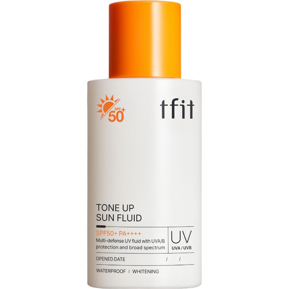 Crema fluida pentru protectie solara SPF 50+ PA++++ Tone Up Sun Fluid, 50 ml, Tfit