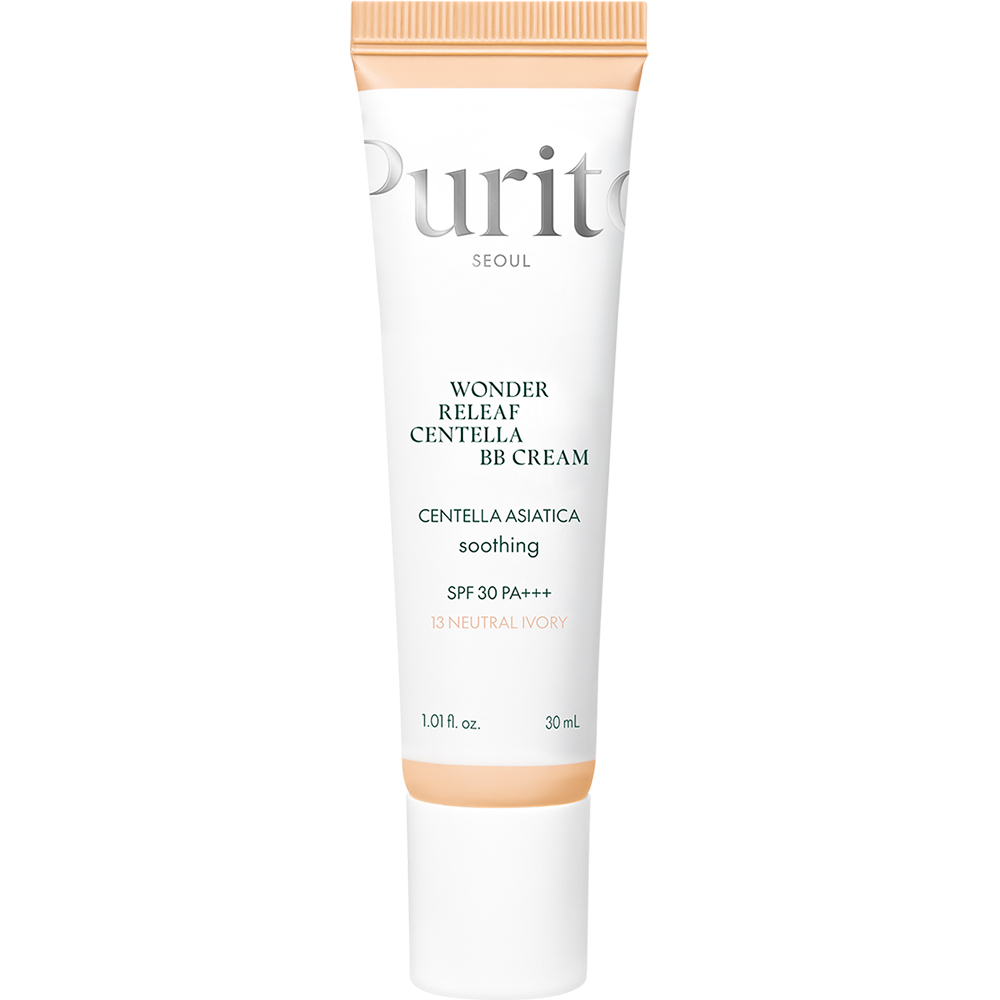 Crema BB multifunctionala cu SPF 30 PA+++ Nuanta 13 Neutral Ivory Wonder Releaf Centella, 30 ml, Purito