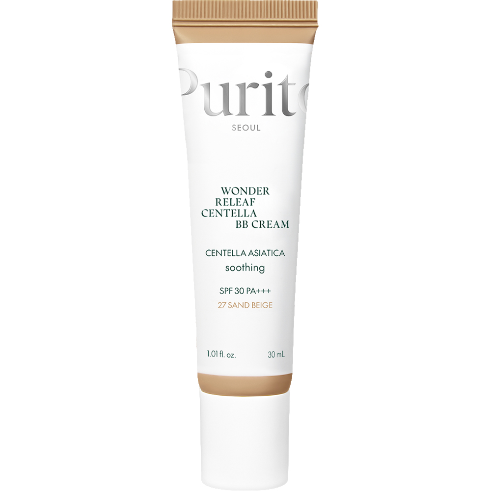 Crema BB multifunctionala cu SPF 30 PA+++ Nuanta 27 Sand Beige Wonder Releaf Centella, 30 ml, Purito