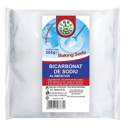 Bicarbonat de sodiu Herbal Sana, 500 g, Herbavit