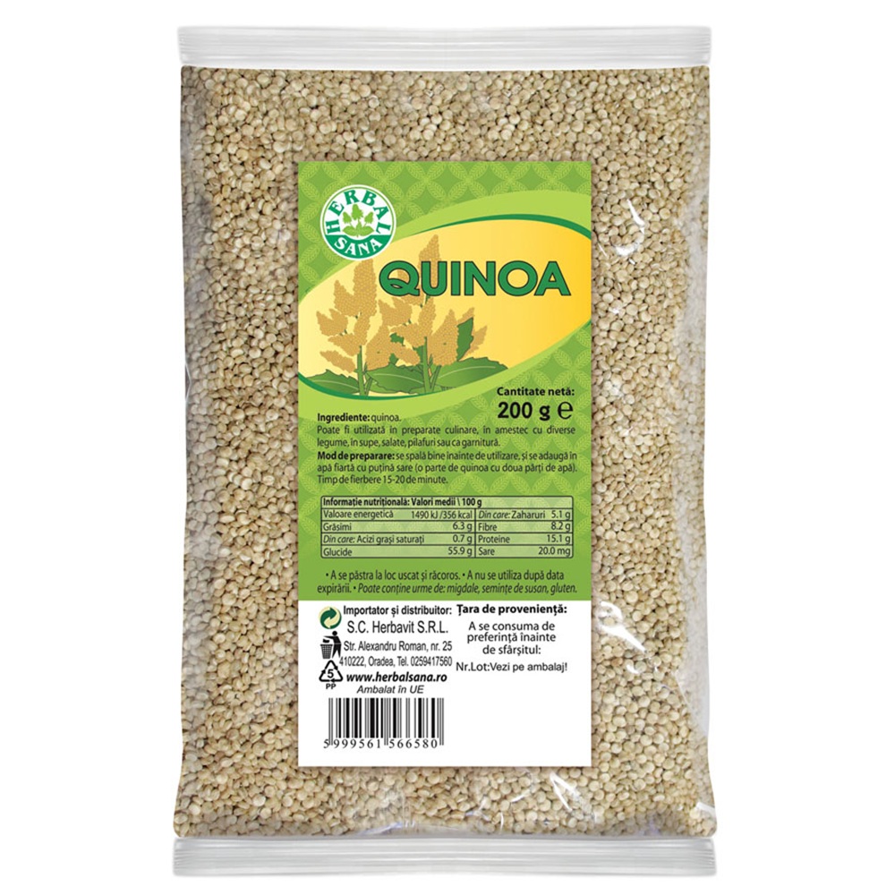 Quinoa boabe, 200 g, Herbavit