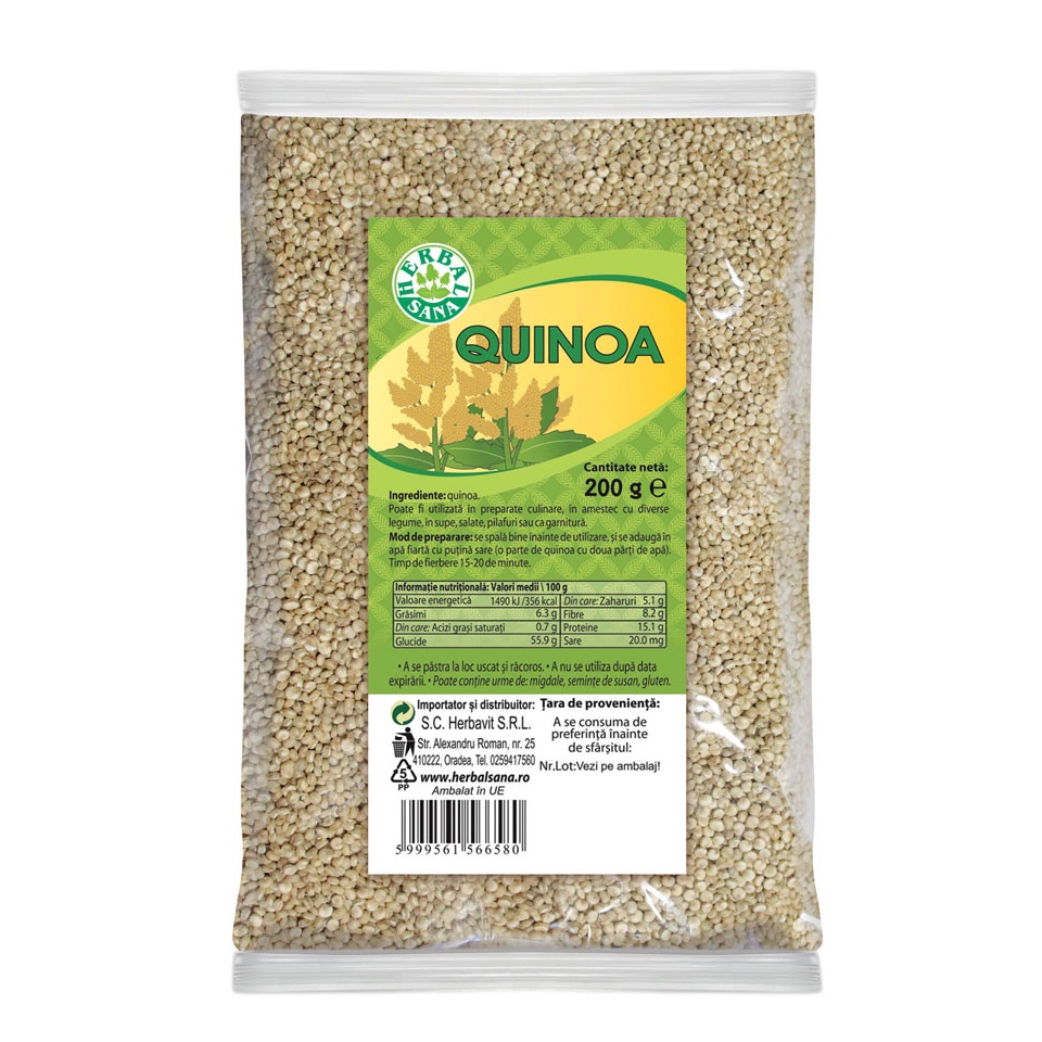 Boabe de Quinoa, 200 g, Herbavit