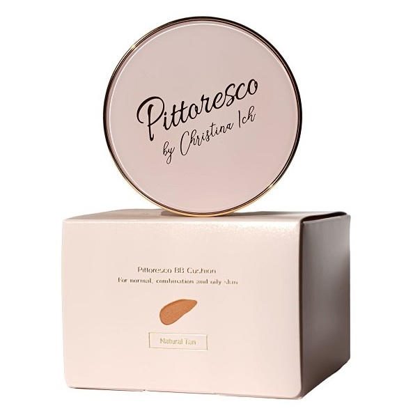 BB Cream cu SPF 50 PA+++ Nuanta Natural Tan Cushion By Christina Ich, 15 g + 15 g refill, Pittoresco