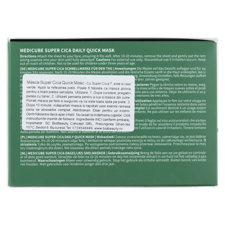 Set de masti de fata cu Centella Asiatica Super Cica Daily Quick Mask, 30 bucati, Medicube 739259