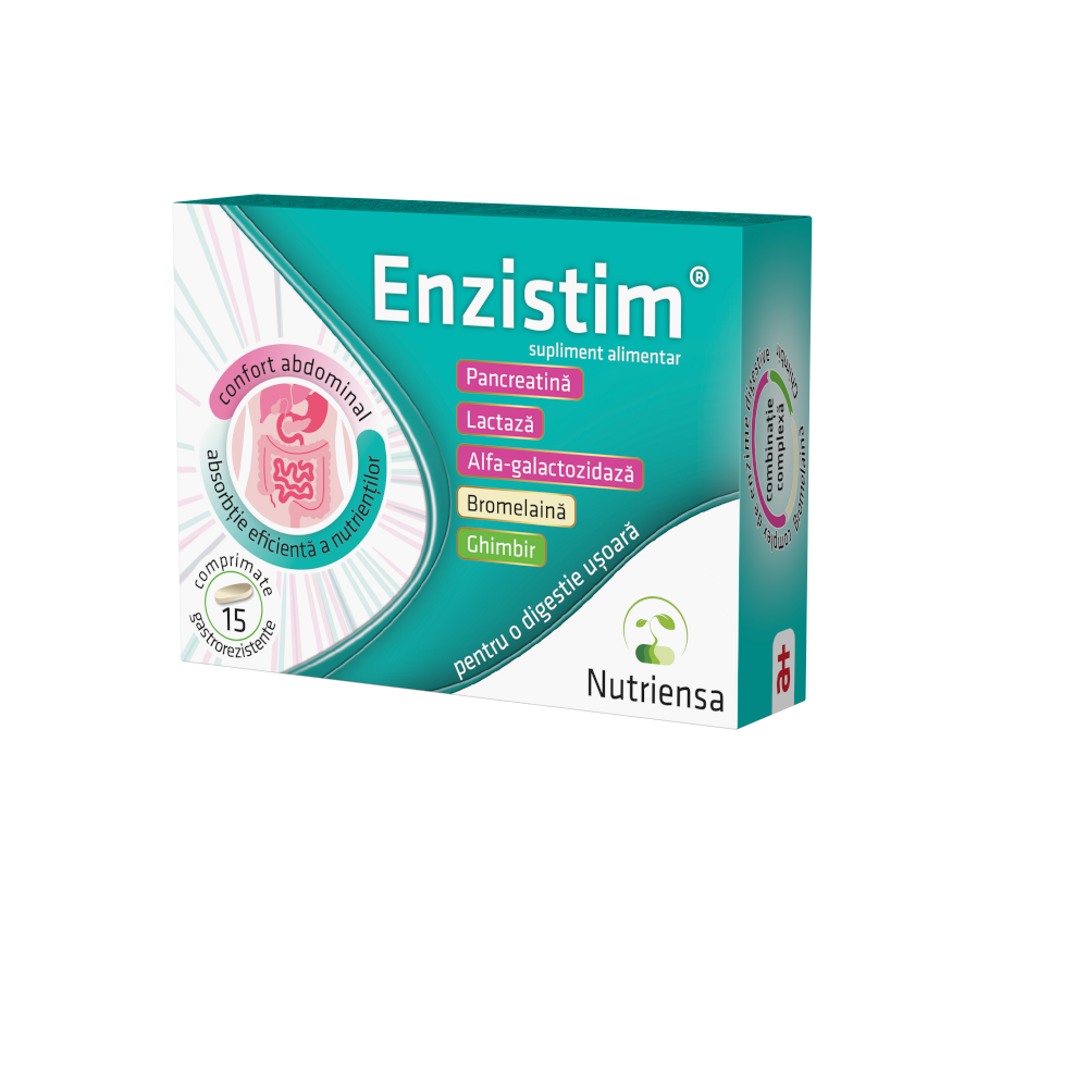 Enzistim, 15 comprimate gastrorezistente, Antibiotice SA