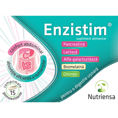 Enzistim, 15 comprimate gastrorezistente, Antibiotice SA 636311
