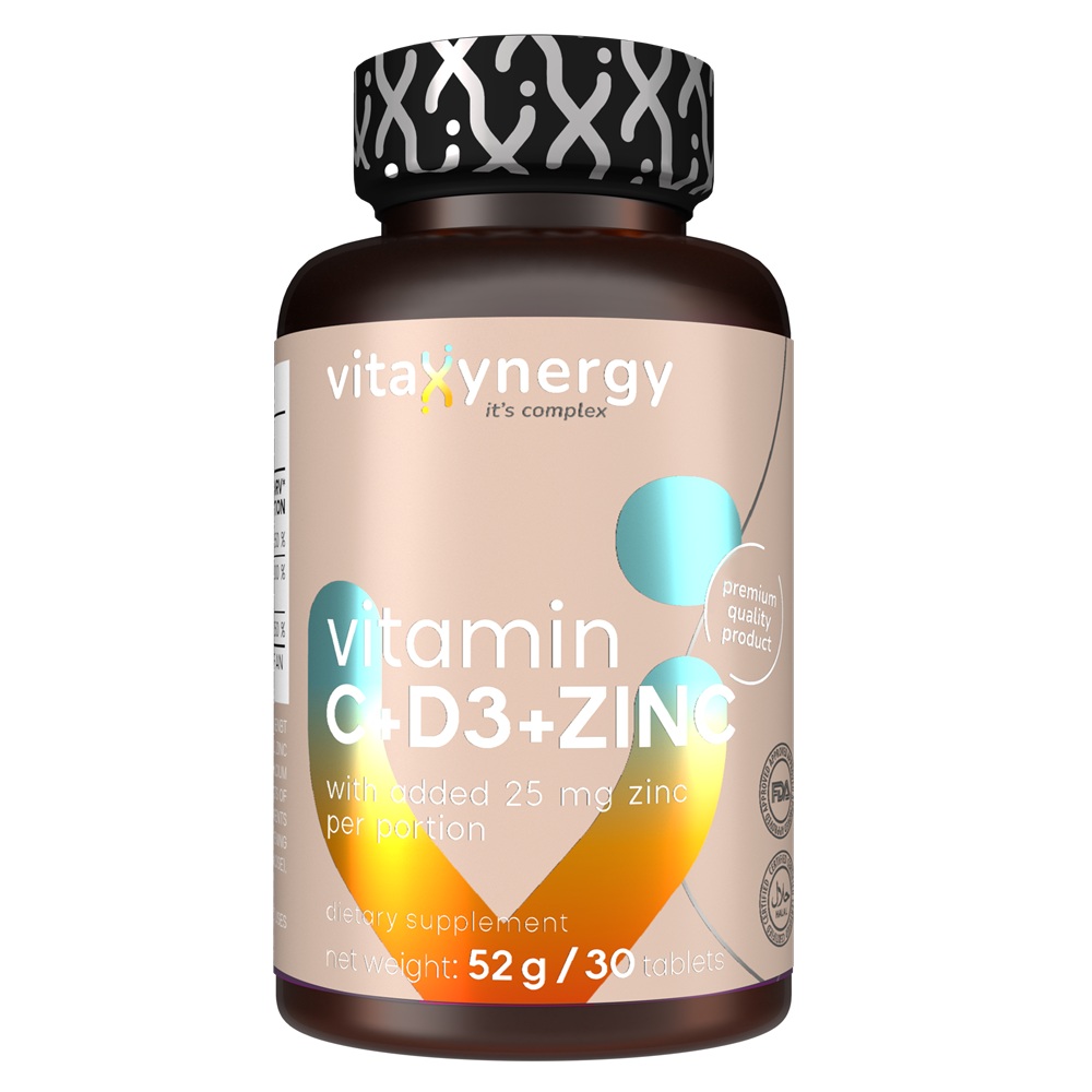 Vitamin C+D3+Zinc, 30 tablete, Vitaxynergy