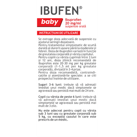 Ibufen Baby, 20 mg/ml suspensie orală, 100 ml, Antibiotice SA 636319