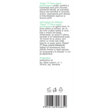 Tinero TT Pure masca purificatoare, 50 ml, Antibiotice SA 636323