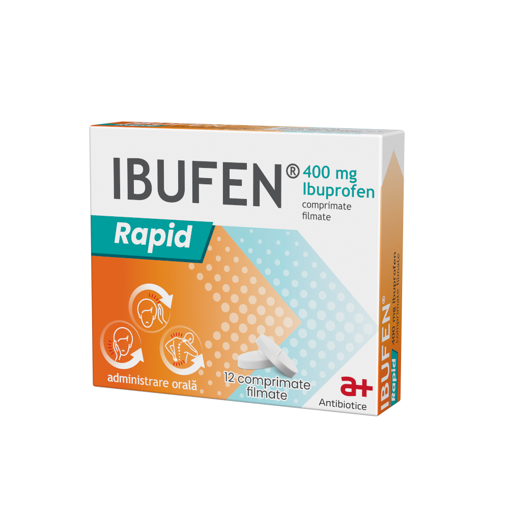 Ibufen Rapid, 400 mg, 12 comprimate filmate, Antibiotice Sa