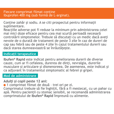 Ibufen Rapid, 400 mg, 12 comprimate filmate, Antibiotice Sa 636337