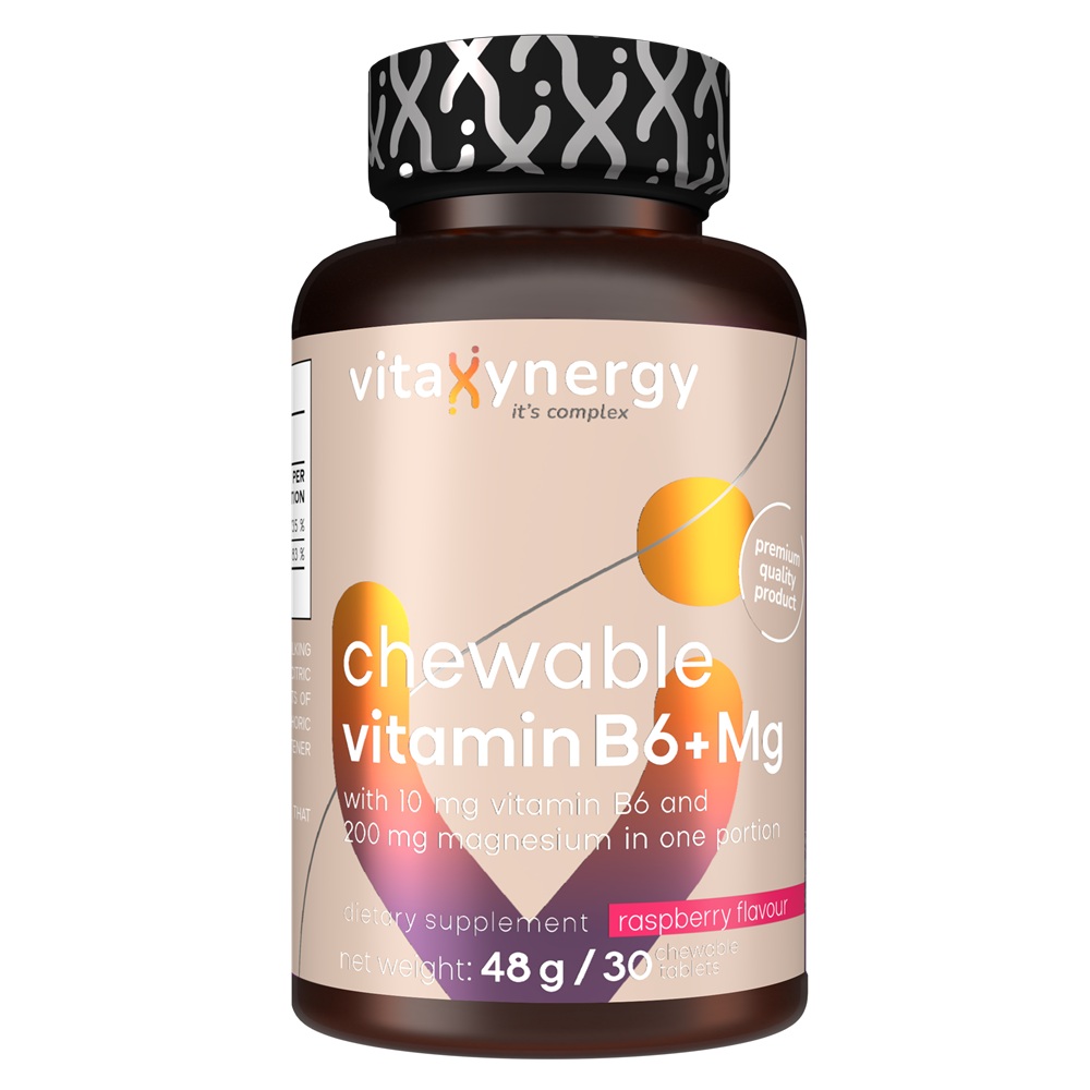 Vitamina B6 + Magneziu, 30 tablete masticabile, Vitaxynergy