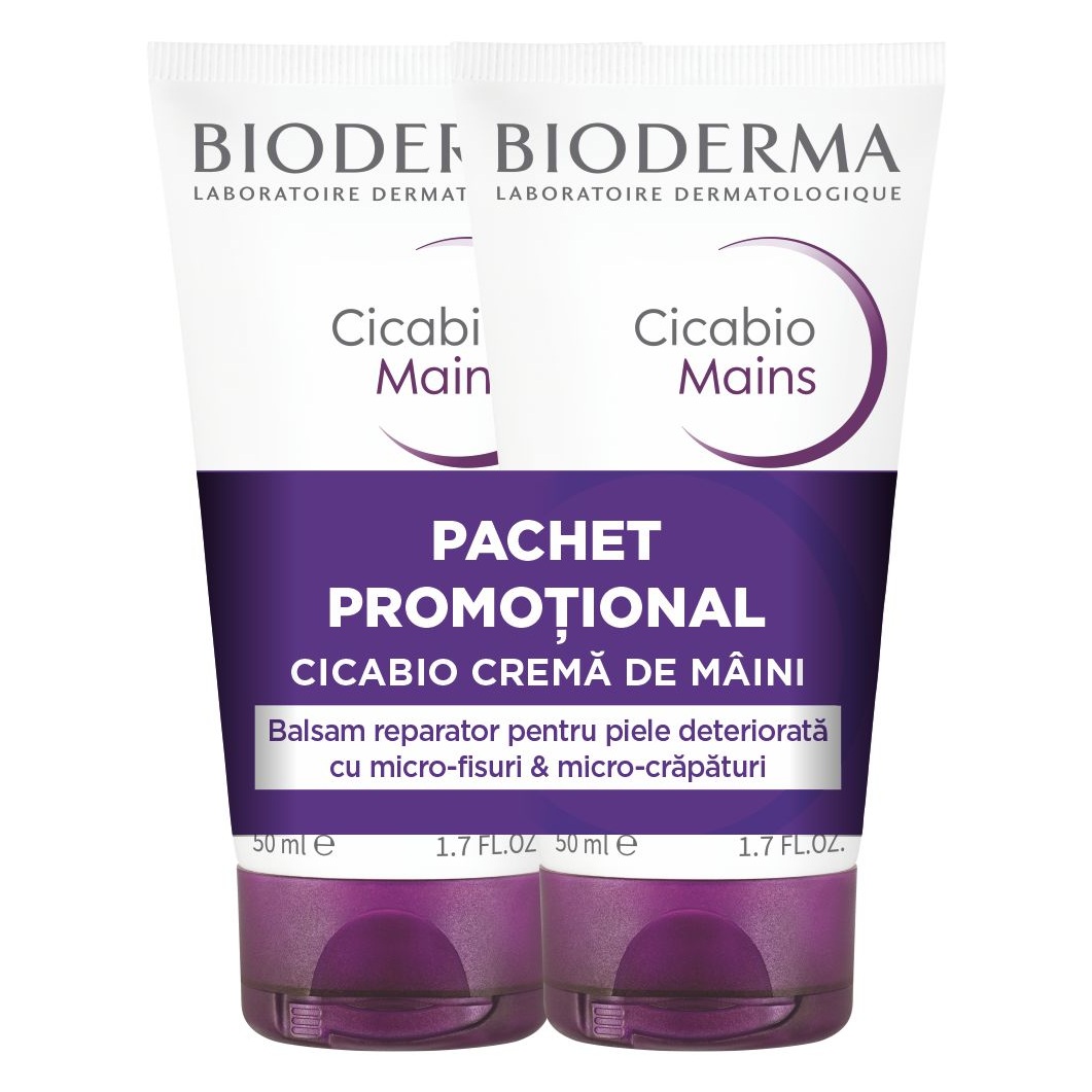 Crema de maini Cicabio, 50 ml + 50 ml, Bioderma