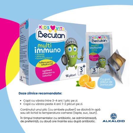 Probiotice Multi Immuno Kids, 14 plicuri, Becutan 640646