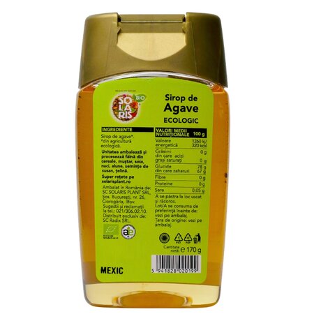 Sirop de agave ecologic, 170 ml, Solaris 671853