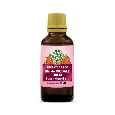 Ulei de Migdale dulci presat la rece, 50 ml, Herbavit