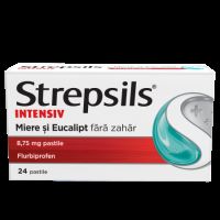 Strepsils Intensiv Miere si Eucalipt fara zahar, 8,75 mg, 24 pastile, Reckitt Benckiser Healthcare