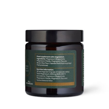 Magneziu bisglicinat, taurat si malat True Magnesium+, 60 capsule, Ancient and Brave 753452