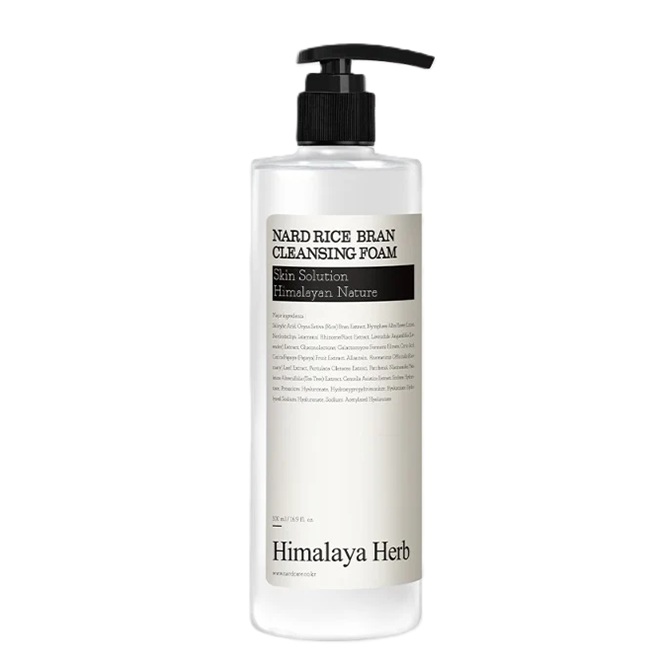 Spuma de curatare iluminatoare cu tarate de orez Himalaya Herb, 500 ml, Nard