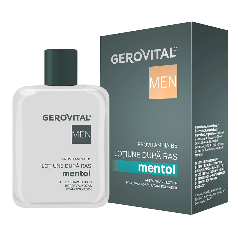 Lotiune dupa ras mentol Men, 100 ml, Gerovital