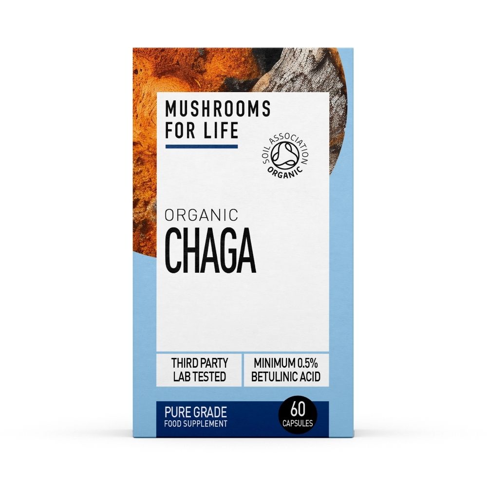 Organic Chaga, 800 mg, 60 capsule, MushroomsForLife