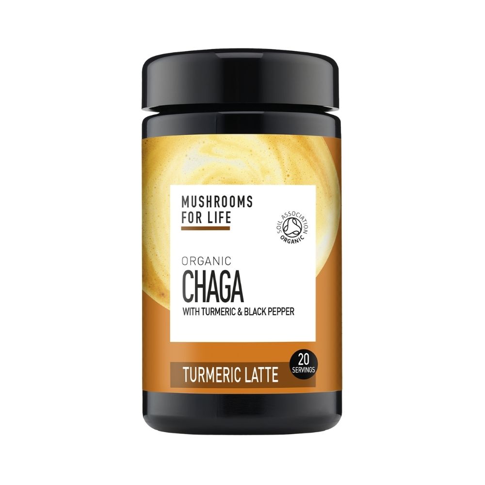 Organic Chaga cu turmeric si piper negru, Turmeric Latte, 120 g, MushroomsForLife