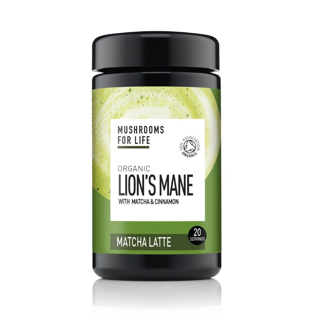 Organic Lion's Mane cu matcha si scortisoara, Matcha Latte, 110 g, MushroomsForLife 634158970191