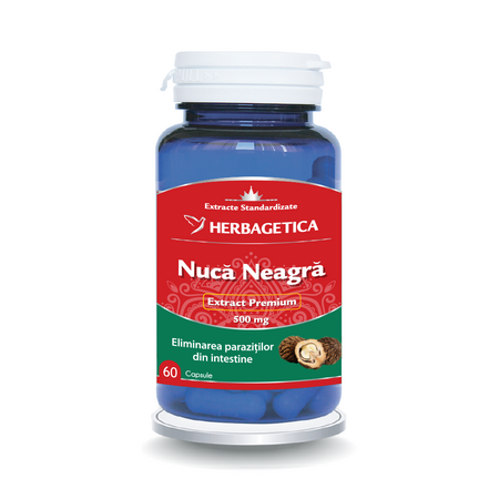 Nuca neagra, 500 mg, 60 capsule, Herbagetica