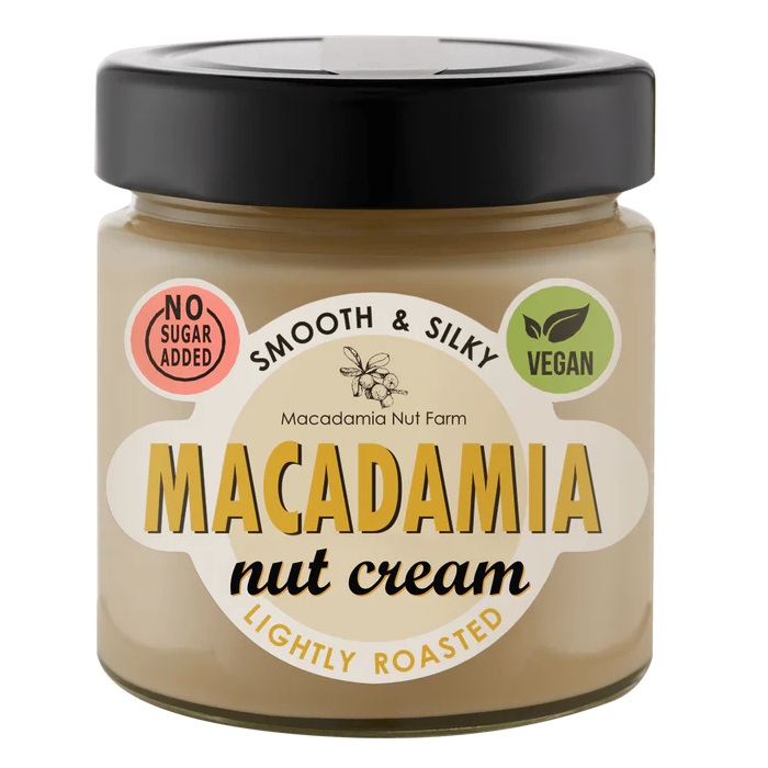 Crema de nuci de macadamia prajite mediu Smooth, 180 g, Macadamia Nut Farm