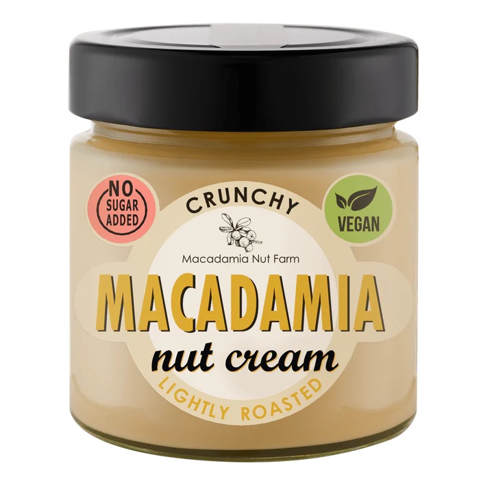 Crema de nuci de macadamia prajite usor Crunchy, 180 g, Macadamia Nut Farm