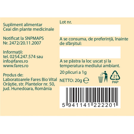 Ceai Babycalm D56, 20 plicuri, Fares 614496