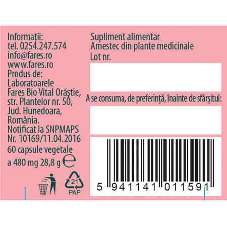 Stimularea lactatiei Mami si Bebe, G85, 60 capsule, Fares 614238