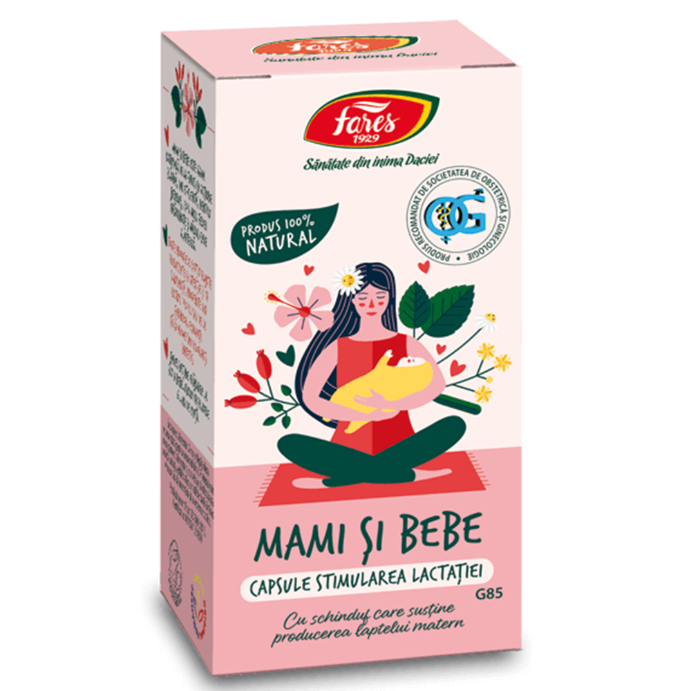 Stimularea lactatiei Mami si Bebe, G85, 60 capsule, Fares