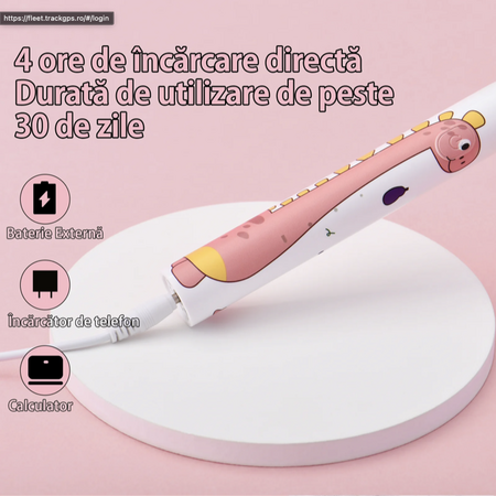 Periuta de dinti electrica roz pentru copii J20C, 1 bucata, JTF 638090