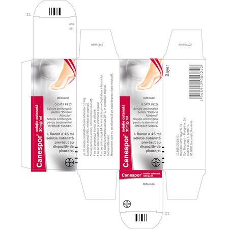 Canespor solutie, 10mg/ml, 15 ml, Bayer 701038