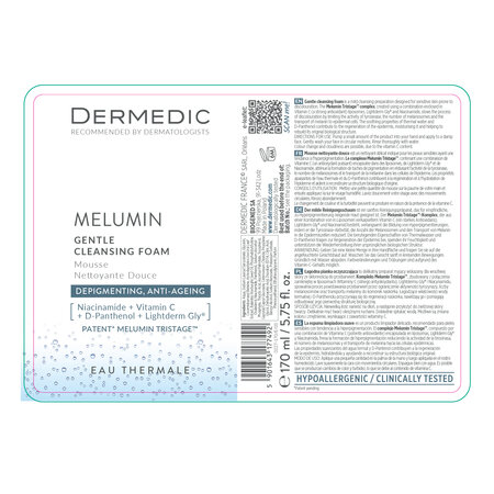 Spuma de curatare pentru ten cu pete pigmentare Melumin, 170 ml, Dermedic 707782