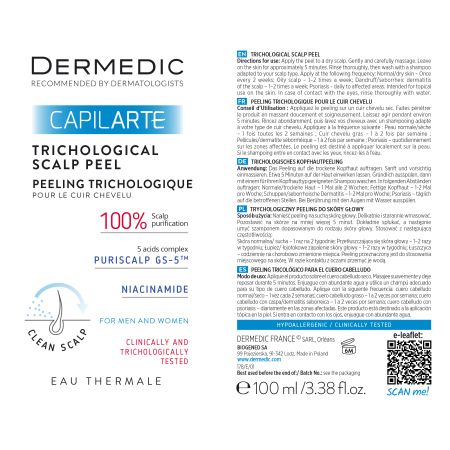 Peeling pentru scalp Capilarte, 100 ml, Dermedic 707736