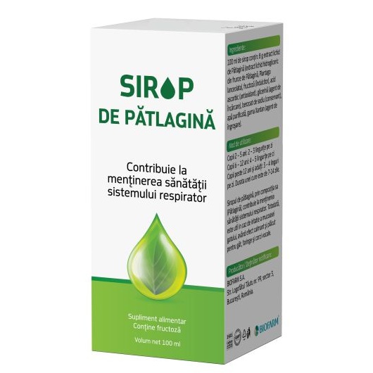 Sirop de patlagina, 100 ml, Biofarm