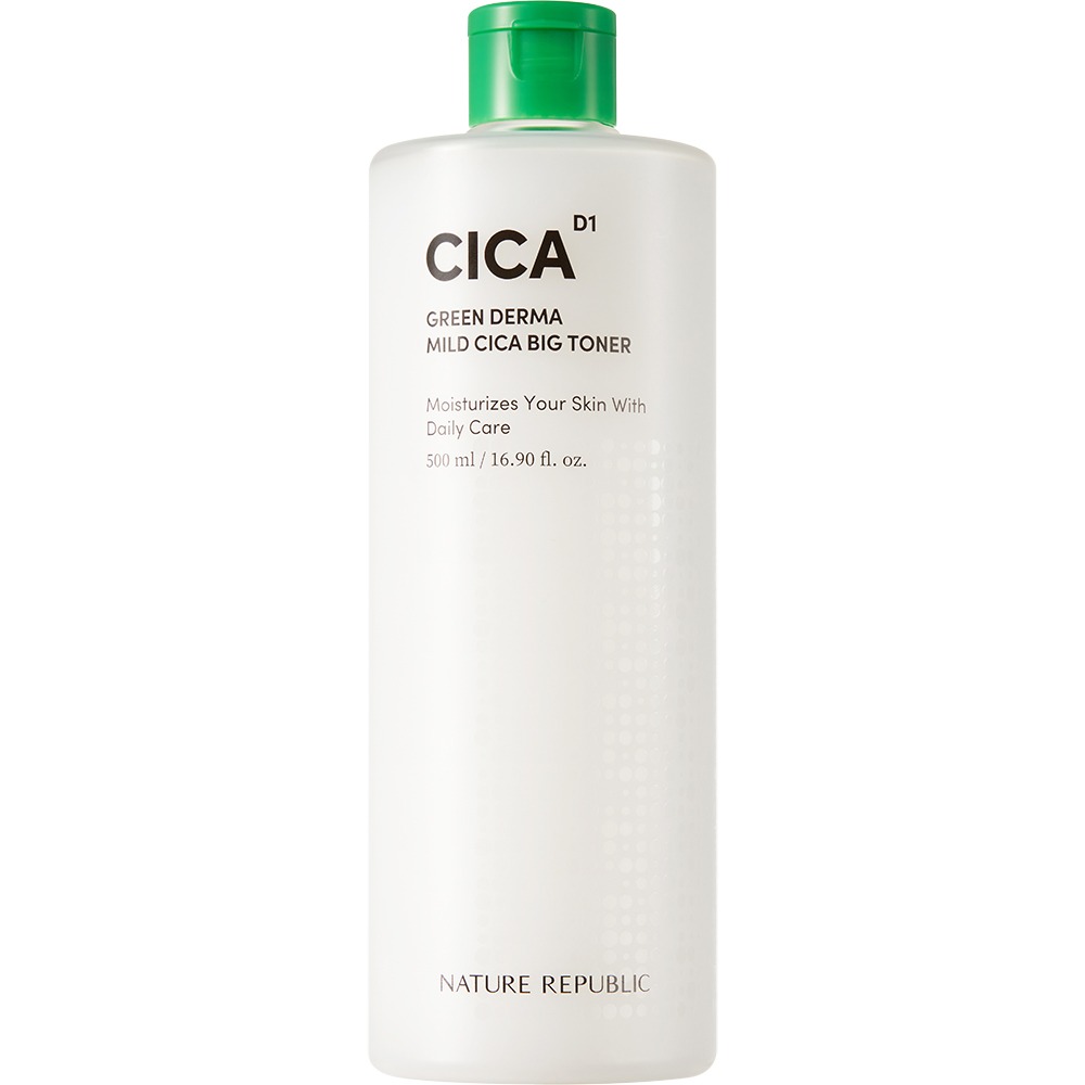 Toner hidratant cu extract de Cica Green Derma Mild Cica, 500 ml, Nature Republic