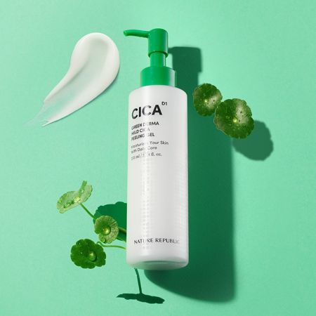 Gel exfoliant pentru fata Green Derma Mild Cica, 155 ml, Nature Republic 638654